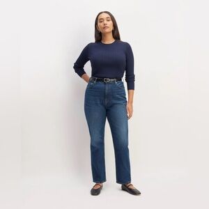 Everlane | Curvy Straight Leg Cheeky Dark‎ Wash Denim Jeans Size 30/10 Crop